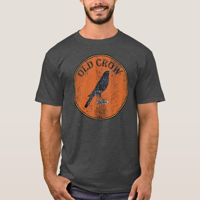 Rustic Old Crow Over The HIll Geezer T-Shirt (Front)