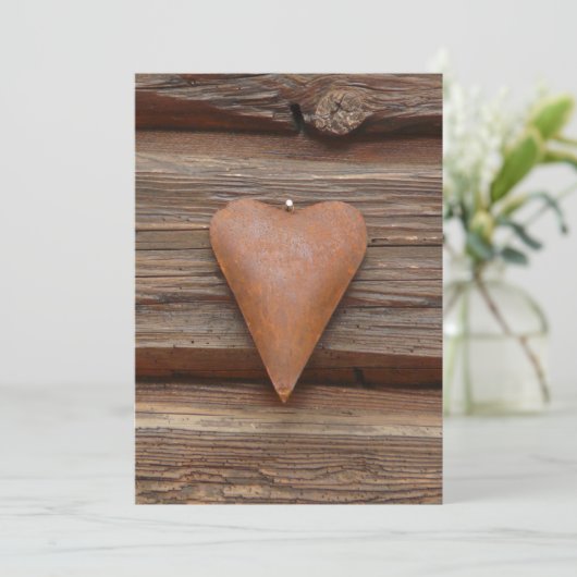 Rustic Old Heart on Log Cabin Wood (Standing Front)