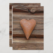 Rustic Old Heart on Log Cabin Wood (Front/Back)