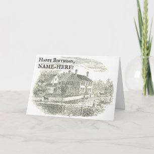Rustic Old House Vintage Look Birthday Card