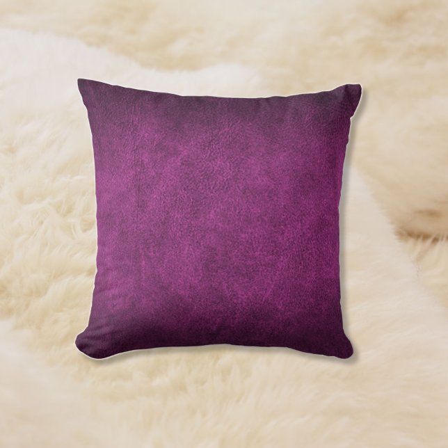 Rustic Old Leather Look Hot Pink Throw Pillow (Creator Uploaded)