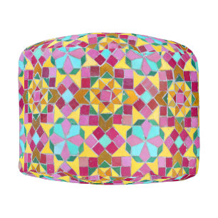 Rustic Old Mosaic Ottoman