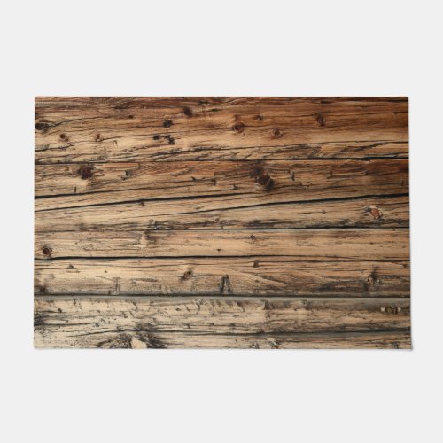 Rustic old oak wood wagon boards doormat