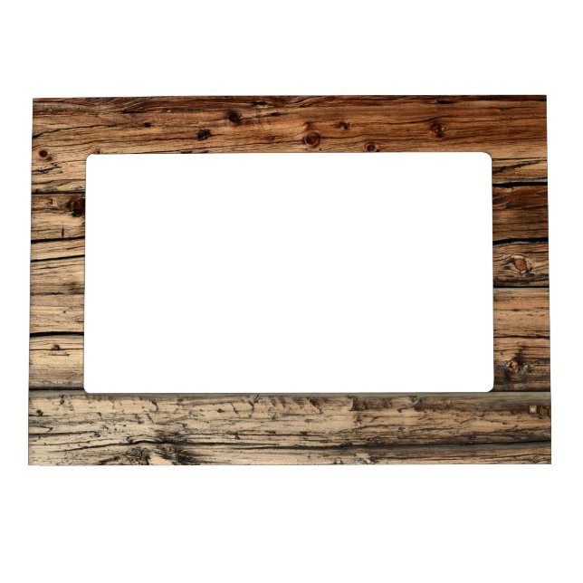 Rustic old oak wood wagon boards magnetic frame (Front)