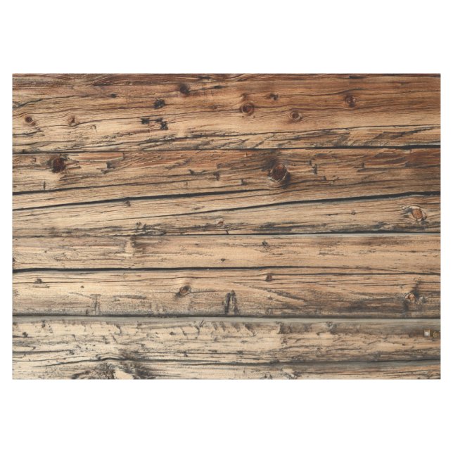 Rustic old oak wood wagon boards tablecloth (Front (Horizontal))