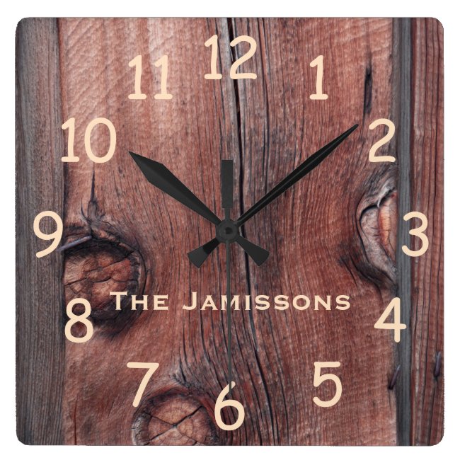 Rustic Old Red Barn Siding, Personalized Clock