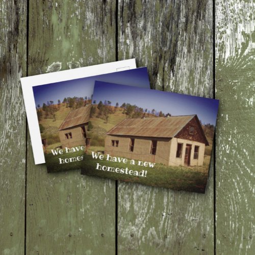 Rustic Old Shack Funny Moving Announcement Postcard