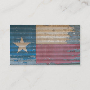 Rustic Old Texas Lone Star Flag cusomizable Business Card
