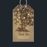 Rustic Old Tree & String Lights Wedding Thank You Gift Tags<br><div class="desc">Romantic rustic oak tree and twinkle lights wedding thank you tags</div>