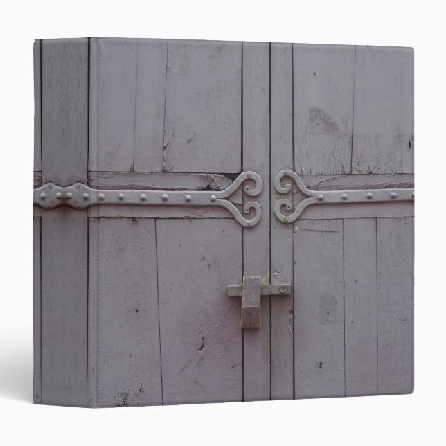 Rustic Old Weathered Wood Door 3 Ring Binder (Front/Spine)