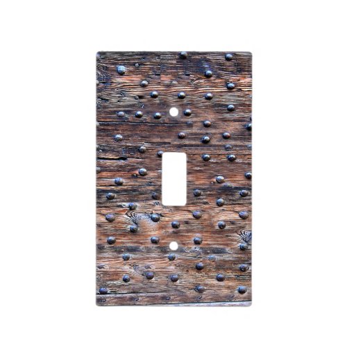 Rustic Old Weathered Wood with Nails Light Switch Cover