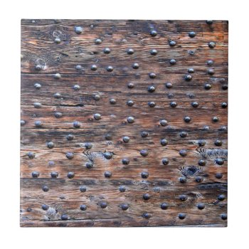Rustic Old Weathered Wood With Nails Tile by biutiful at Zazzle