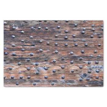 Rustic Old Weathered Wood With Nails Tissue Paper by biutiful at Zazzle