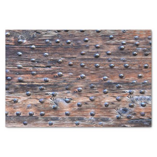 Rustic Old Weathered Wood with Nails Tissue Paper