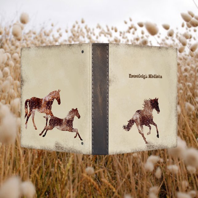 Rustic Old West Wild Mustangs Photo Album 3 Ring Binder (Creator Uploaded)