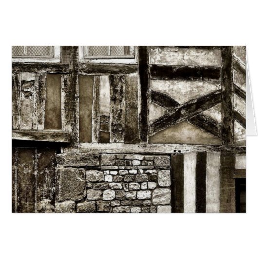 Rustic Old Wood and Stone Building Cards (Front Horizontal)