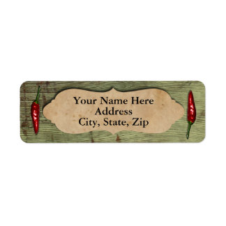 Rustic Old Wood Red Peppers Label