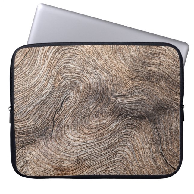 Rustic old wood, textured background laptop sleeve (Front)