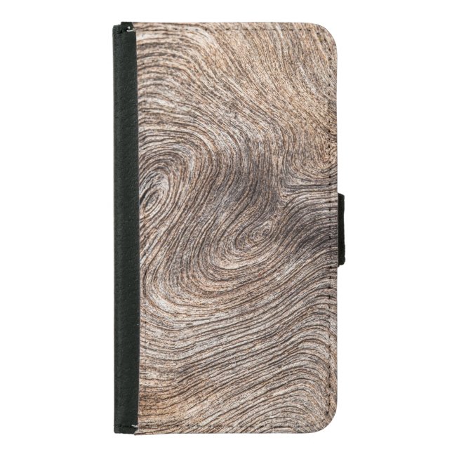 Rustic old wood, textured background samsung galaxy wallet case (Front)