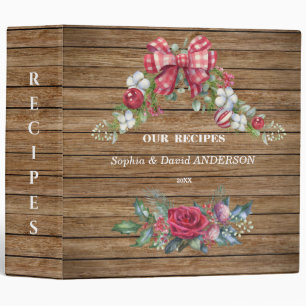 Rustic Old Wood Winter Greenery Bouquets Recipes 3 Ring Binder