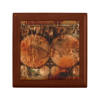 Rustic Old World Map Gift Box