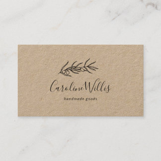 Rustic olive branch kraft business card