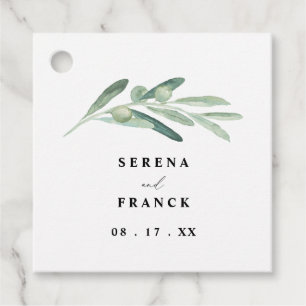Rustic Olive Branch Wedding Favor Tags