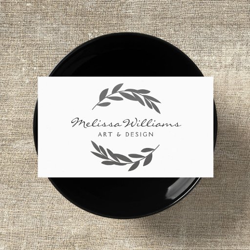 Customizable Rustic Olive Branch Wreath Logo Business Card