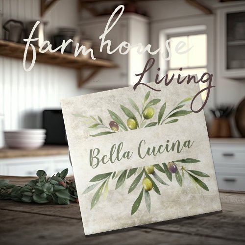Rustic Olive  Branches Bella Cucina Ceramic Tile