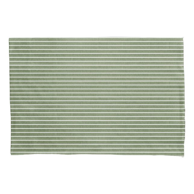 Rustic Olive Green Stripes Pattern Pillow Case (Front)