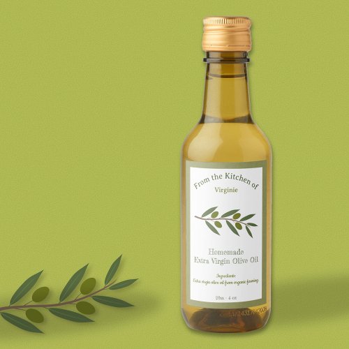 Rustic Olive Oil Bottle Kraft Label Sticker