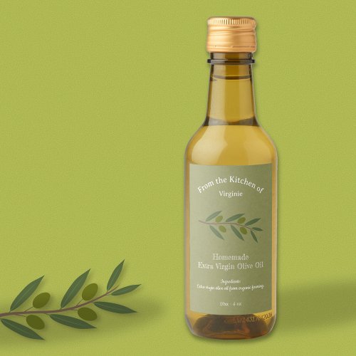 Rustic Olive Oil Bottle Label Sticker