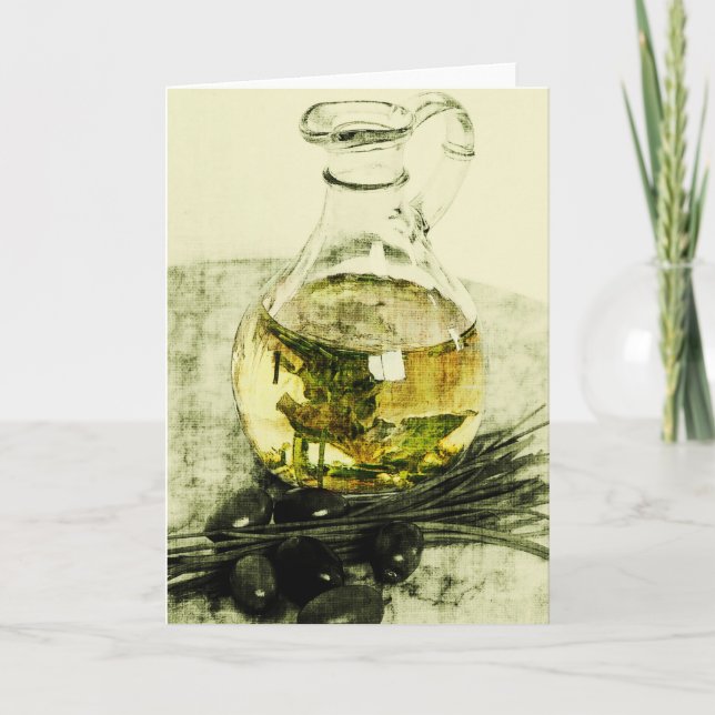 rustic olive oil greeting card (Front)