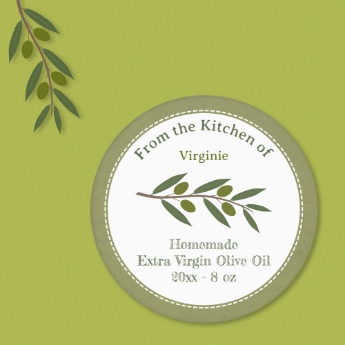 Rustic Olive Oil Label Kraft Sticker