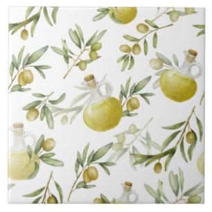 Rustic Olive Oil Pattern Ceramic Tile