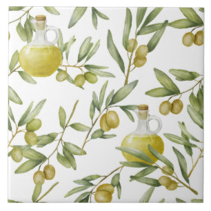 Rustic Olive Oil Pattern Ceramic Tile
