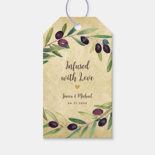 Rustic Olive Oil Wedding Favors Infused with Love  Gift Tags