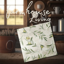 Rustic Olives Vintage Tuscany Neutral Watercolors