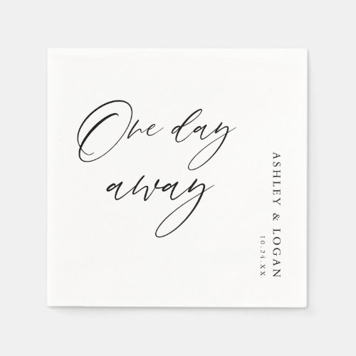 Rustic One Day Away Wedding Rehearsal Dinner Napkins