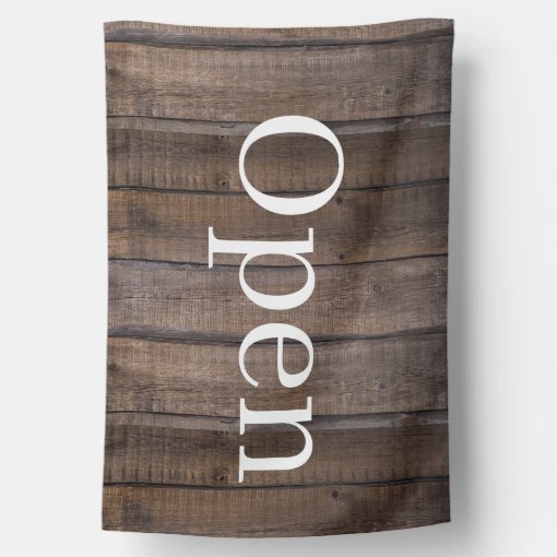 Rustic Open Sign House Flag | Zazzle