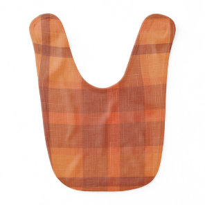 Rustic Orange Autumn  Fall Plaid Tartan  Baby Bib