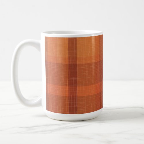 Rustic Orange Autumn  Fall Plaid Tartan  Coffee Mug