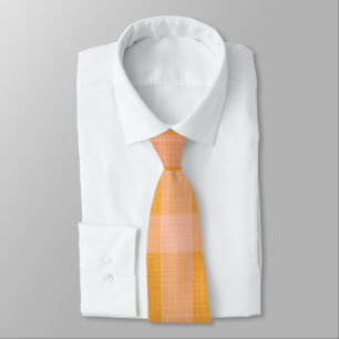 Rustic Orange Autumn  Fall Plaid Tartan   Neck Tie