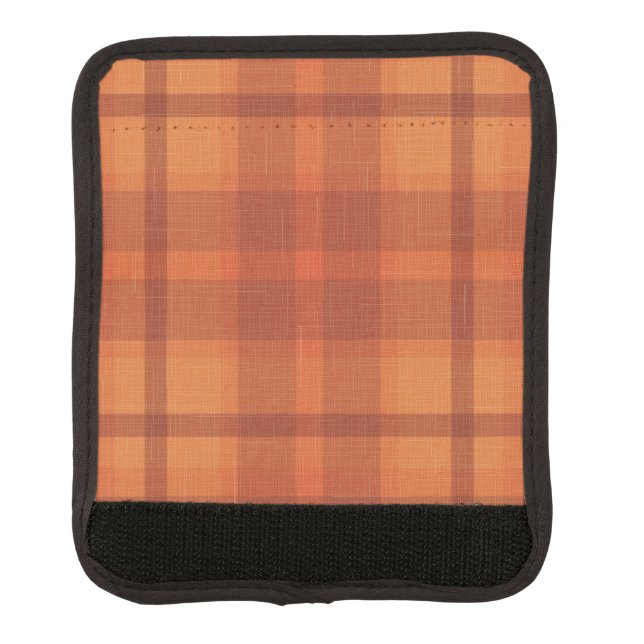 Rustic Orange Autumn  Fall Plaid Tartan    Passpor Luggage Handle Wrap (Front)
