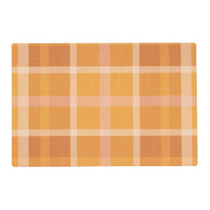 Rustic Orange Autumn  Fall Plaid Tartan  Placemat