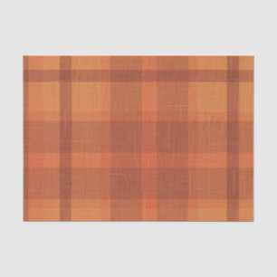 Rustic Orange Autumn Fall Plaid Tartan Tissue Paper