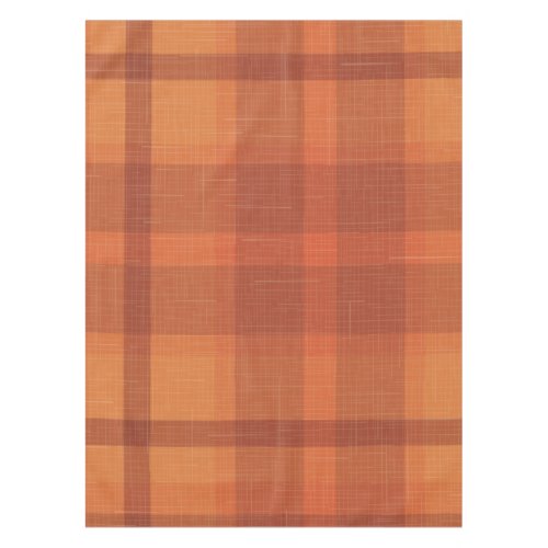 Rustic Orange Autumn  Fall Plaid Tartan Wrapping P Tablecloth