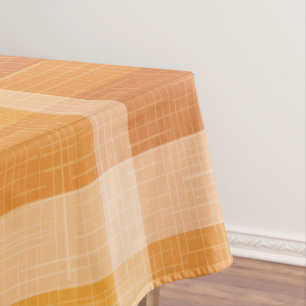 Rustic Orange Autumn  Fall Plaid Tartan Wrapping P Tablecloth