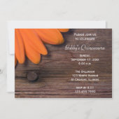 Rustic Orange Barn Wood Daisy Quinceanera Party Invitation (Front)