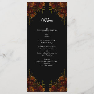Rustic Orange Black Elegant Wedding Invitation